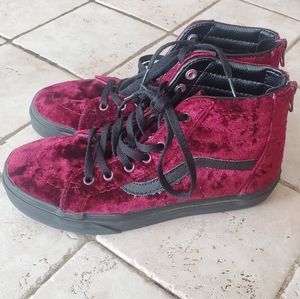 Burgundy Velvet Vans